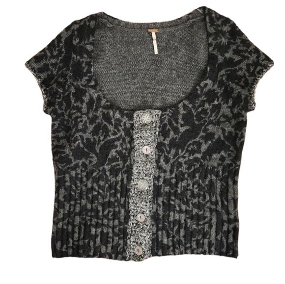 Free People NWOT Wool Blend Crochet Trim Cardigan - Picture 1 of 5